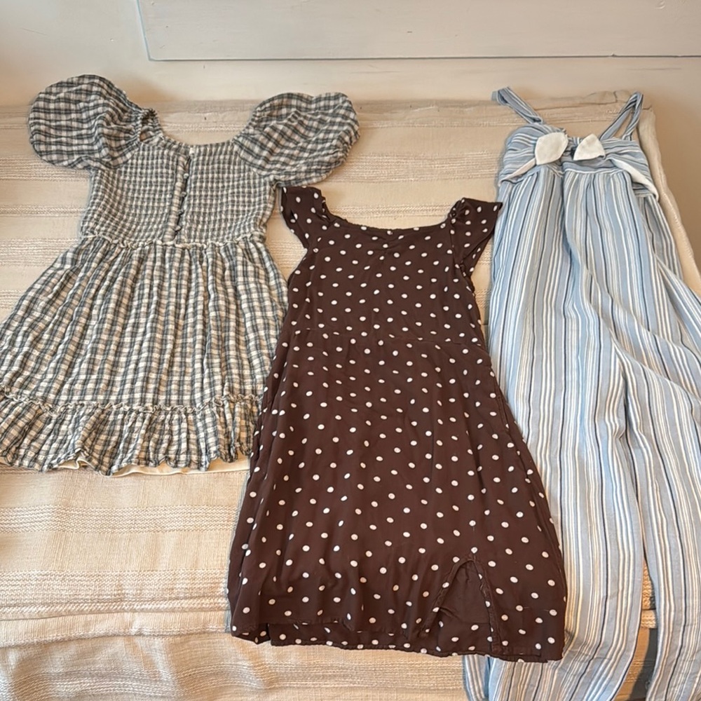 Chelsea & Violet Brown Ruffled Tie Front Sundress